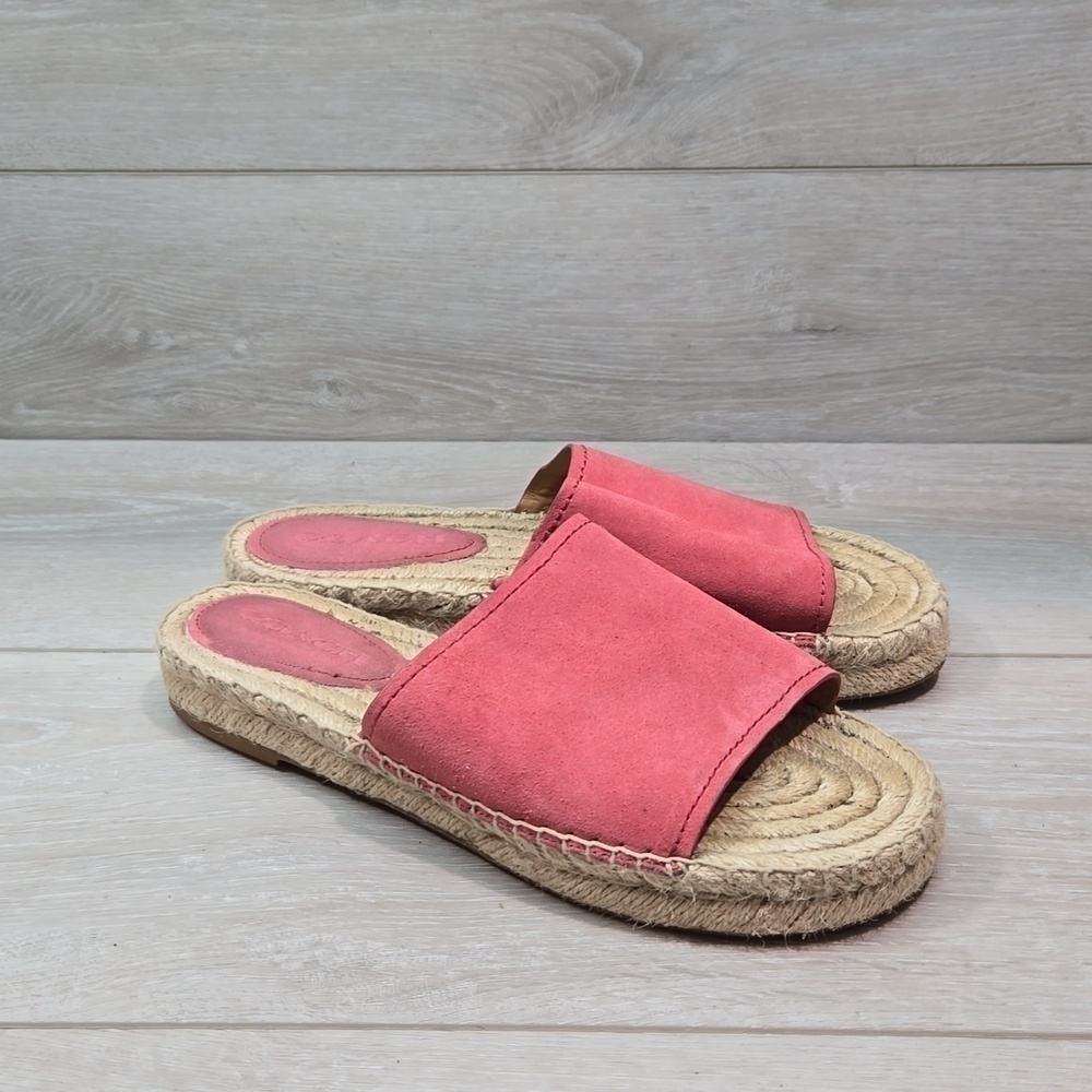 Coach Women Espadrille Leather Sandals shoes flats sz 8B